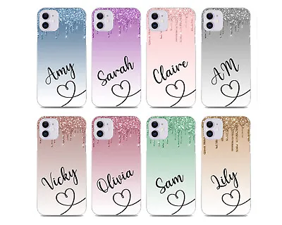 Silicone Personalised Case IPhone 14 13 12 11 Pro Max 8 Plus 7 6s XR XS SE Name • £3.95