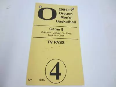 #174 UNIVERSITY OF OREGON Basketball CALIFORNIA 2002 Press Pass Media Credential • $9.99