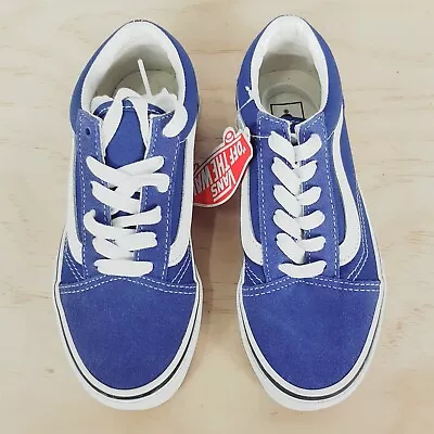 Vans Kids Unisex Boys Old Skool Blue Sneakers Shoes Size US 1 Or EUR 31.5 • $95