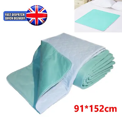 Reusable Washable Sheet Mattress Protector Incontinence Absorbent Bed Pads Mats • £16.99