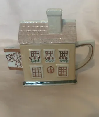Vintage Mini Ceramic Coffee Shop Shaped Tea Pot House • $8.99