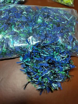 10 X 50g SIRDAR FIZZ KNITTING FANCY YARN BLUE/GREEN WITH RIBBONS MOONSTONE 0794 • £14.95