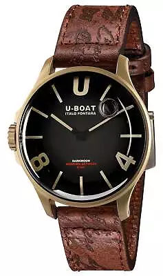 U-Boat Darkmoon Bronze PVD Black Dial Brown Leather Strap Quartz Mens Watch 9304 • $859