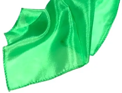 6  GREEN SILK Scarf Magic Trick Prop Magician Handkerchief 100% Square Thumb Tip • $5.99