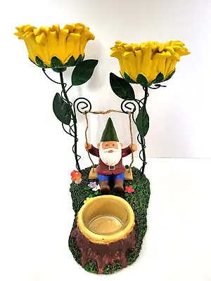 $23.99 • Buy Yankee Candle Gnome Swing Tealight Candle Holder Spring Sunflowers