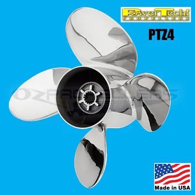 Size 14 1/4 X 21 Mercruiser 4 Blade Stainless Steel Propeller Power Tech Prop!  • $709.77