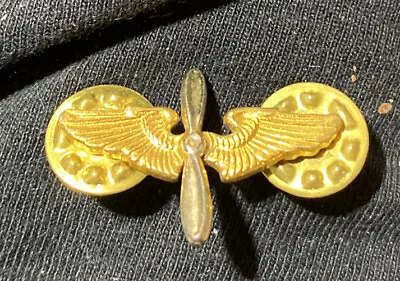 Vintage US Aviation Cadet Wings Propeller Collar Insignia Military Wing Pin • $15