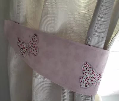 Laura Ashley Bella Butterfly Pink Fabric Bedroom Curtain Tie Backs  - Pair • £14.99