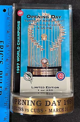 1997 World Series 98 Opening Day Marlins Cubs SportsChannel Trophy /250 AA 8123 • $12.99