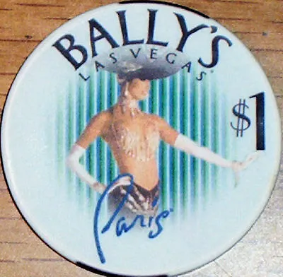 Old $1 BALLYS PARIS Hotel Casino Poker Chip Chipco Mold Vintage Las Vegas NV • $4.99