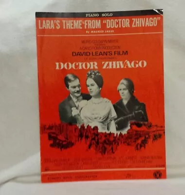 Vtg Lara's Theme Dr Zhivago Sheet Music 1965 Movie Song Piano Solo Instrumental • $8