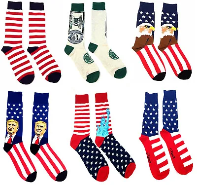 Usa American Flag Eagle United States Patriotic Stars Stripes Mens Crew Socks • $8.95