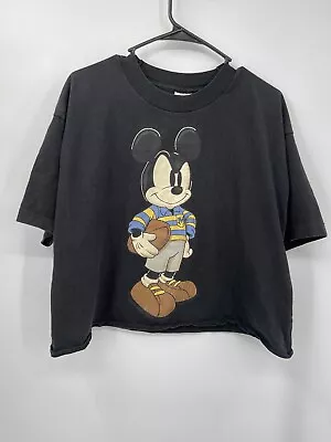 Vintage 90s Mickey Mouse Mickey & Co One Size Black  T-Shirt Crop • $25