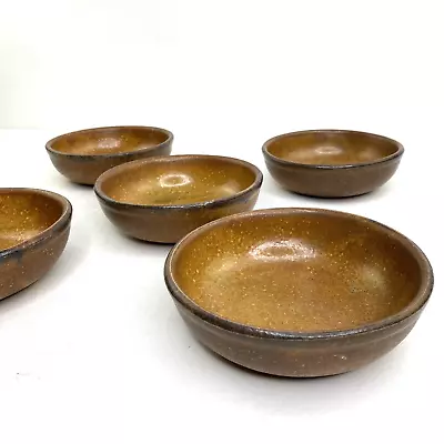 McCoy Pottery Canyon Mesa Set Of 5 Soup Cereal Bowls 1413 Brown USA • $59.49