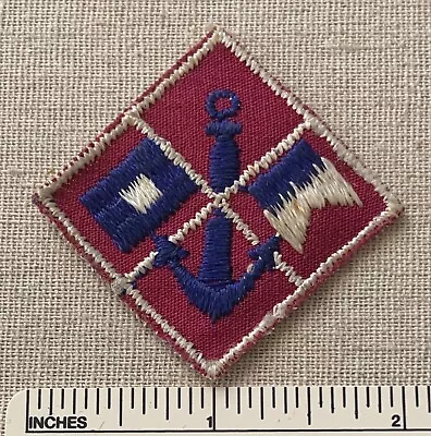 Vintage ANCHOR & SIGNALING FLAGS Nautical Uniform PATCH US Navy Boy Scout? Sea • $22.99