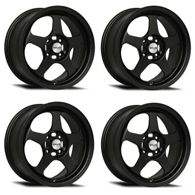 Set 4 15  Maxxim 43B Air 15x6.5 4x100 Matte Black Wheels 38mm Rims • $556