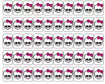 50 Monster High Skullette Envelope Seals / Labels / Stickers 1  By 1.5  • $2.19