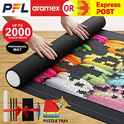 1500/2000PCS Jigsaw Puzzle Roll Up Mat Felt Large Storage Pad Kit Inflator Tool • $15.19