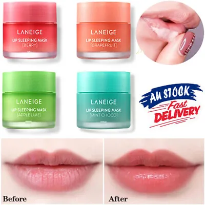 4pcs Laneige Lip Sleeping Mask Mini Kit Set Night Care Set Water Lip Mask 8g AU • $13.29