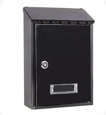 Mailboxes Wall Mount With Key Lock – Small Metal Black  • $6.91