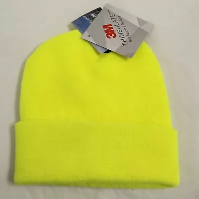 NWT 3M Winter Hat YELLOW Beanie Cap Unisex Adult No Size Thinsulate Insulation • $5