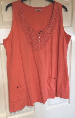 £4.99 • Buy Joe Brown Deep Peach Coloured  Longer Length Sleeveless Top Size 26