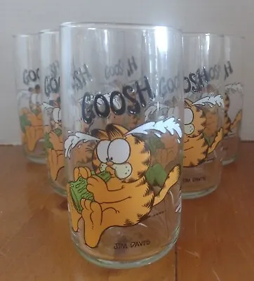 Vintage 1978 GARFIELD  GOOSH  Drinking Glasses  Tumblers Jim Davis - Lot Of 6 • $59.99