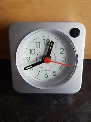 £8.95 • Buy Small Constant Square Silver Quartz Alarm Clock , Luminous Hands, Light & Snooze
