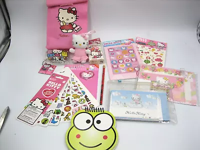 Hello Kitty Lot Sticker Plush Pencil Bag Tissues Notecards Envelope + Bonus READ • $29.95