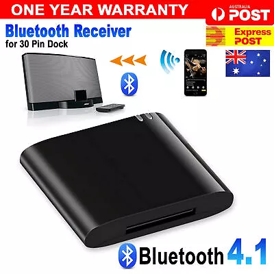 $15.97 • Buy Bluetooth 4.1 Music Audio Adapter Receiver 30 Pin Dock Speaker For IPhone IPod