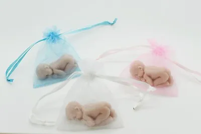 £12.95 • Buy 10 NEWBORN BABY SHOWER SOAP FAVOURS Game Prizes Gift Bag Organza Boy Girl 