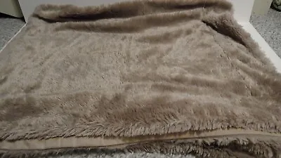 Faux Fur Microfiber Throw Blanket Soft Warm Fluffy 63 In X 48 In Reversible • $10.50