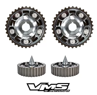 Gunmetal Vms Racing Adjustable Cam Gears + Spiked Bolts For Honda Prelude H22 • $124.95