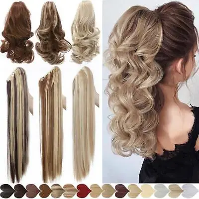 Thick Real 100% Claw Ponytail Clip In On Pony Tail Hair Extension Ombre As Human • $11.69