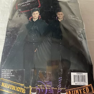 Halloween Costume Adult Deluxe Vampire Cape Black Purple Polyester NEW • $12.92