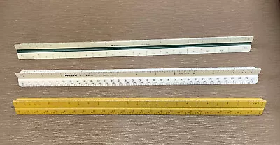 Lot Of 3 Vintage 3 Sided Drafting Architect Ruler HelixTeledyne Post Dietzgen • $18.99