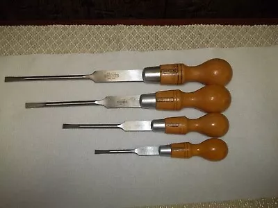 Greenlee  4-piece Set Of Lathe Wood-turning Chisels-WOOD CARVING-Made In ENGLAND • $39.99