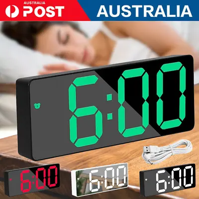 $13.69 • Buy Bedside Digital Clock LED Display Desk Table Time Temperature Alarm Modern Decor