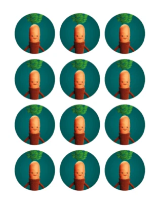 £3.50 • Buy Set Of 12 Aldi Kevin The Carrot Themed Cupcake Toppers, Edible Or Card, Pre-cut