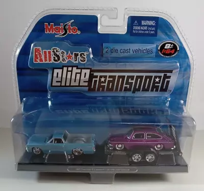 Maisto All Stars Elite Transport 1967 Chevrolet El Camino/1967 VW 1600 Fastback • $20