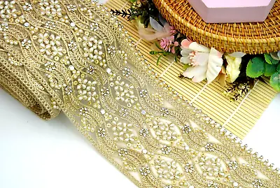 1 Yrd 11o Mm Zari Mirror Edging Metallic Colour Indian Trim Wedding Dress Sew On • £9.25
