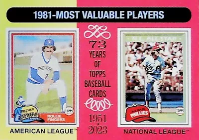 2024 Topps Heritage Most Valuable Players 1981 #196 Rollie Fingers Mike Schmidt • $3.99