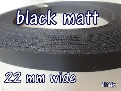 22mm Pre Glued Iron On Edging Tape/Edge Banding Black Matt • £4.27