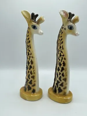 Victoria Ceramics Salt And Pepper Shakers Giraffes Vintage Repaired- See Pics • $59.99