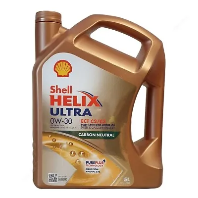 Shell Helix Ultra Ect Acea C2/c3 0w-30 Fully Synthetic Engine Oil  5l Api Sn Vw • £49.88