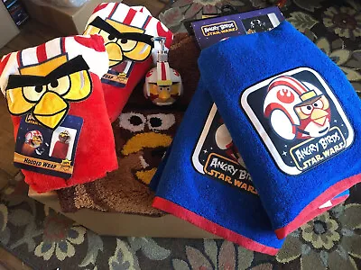 £40.53 • Buy Angry Birds Star Wars 2 Towels, Soap Dispenser, Rug & Curtain Bathroom Set-NEW!