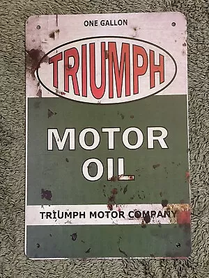 Triumph Motor Oil Sign Vintage 1 Gallon Retro Garage Rustic Decoration Man Cave  • $19.99