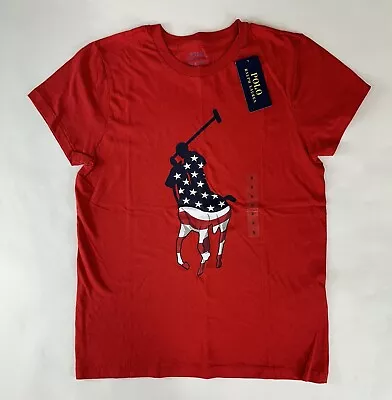 NWT Polo Ralph Lauren Women's Size S Red Flag Big Pony T-Shirt • $26