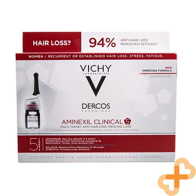 £58.95 • Buy Vichy Dercos Aminexil Clinical Hair Loss Treating Care Women Ampoules 21x6ml
