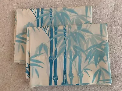 Vintage Blue Bali Bamboo Pacific Miracale Standard Pillowcases Set • $14.99